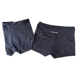 Baleaf Black Gym Shorts Set M 2-Pack Athletic Cheer Briefs w/ Phone Pocket